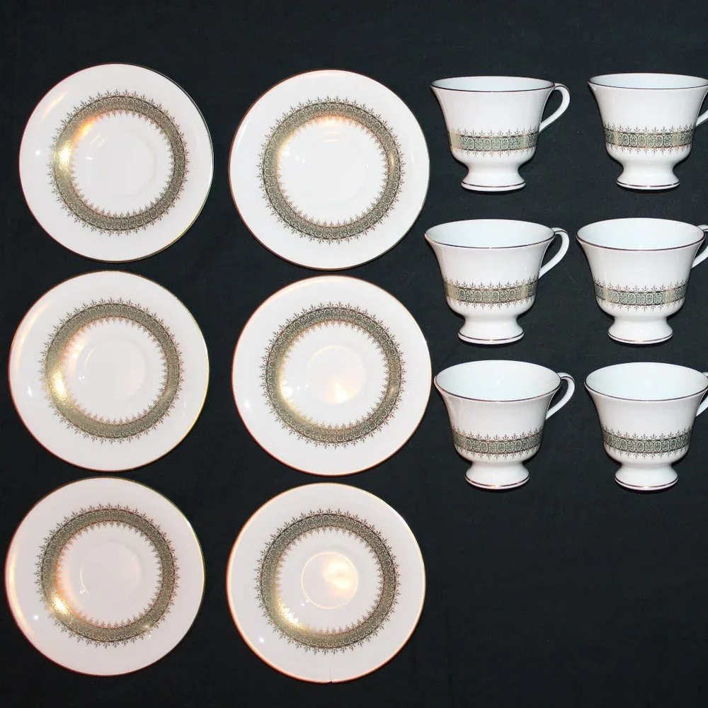 Wedgwood Argyll Bone China 15pc Tea Set - Picture 1 of 16